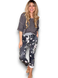 HELGA MAY_CORNELIA JOGGERS POTPOURRI DENIM BLACK _ CORNELIA JOGGERS POTPOURRI DENIM BLACK _ Ebony Boutique NZ
