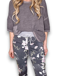 HELGA MAY_CORNELIA JOGGERS POTPOURRI DENIM BLACK _ CORNELIA JOGGERS POTPOURRI DENIM BLACK _ Ebony Boutique NZ