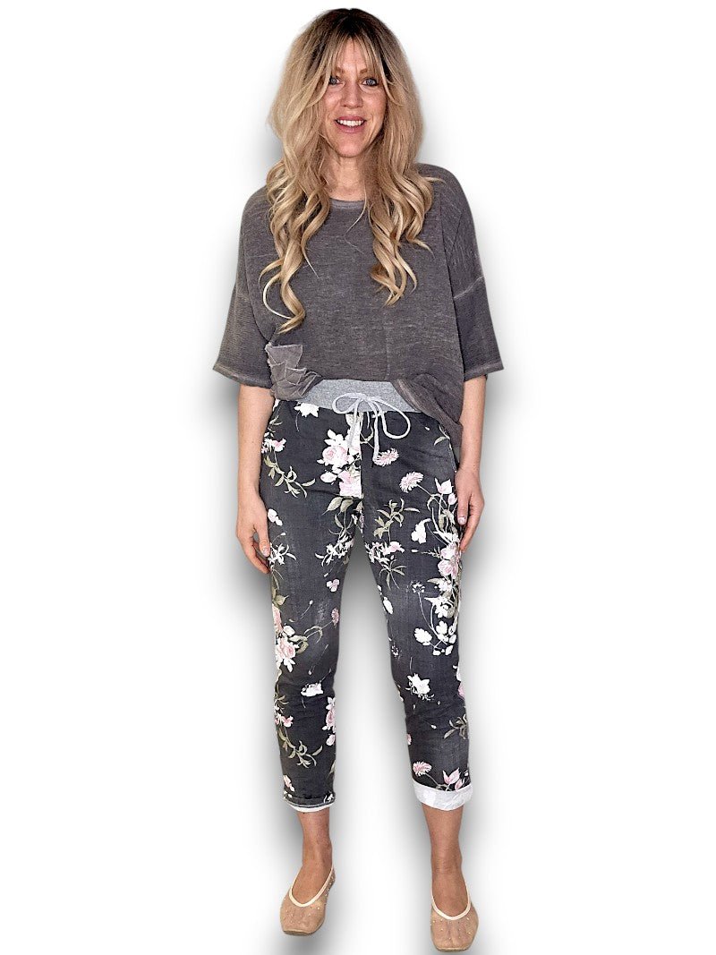 HELGA MAY_CORNELIA JOGGERS POTPOURRI DENIM BLACK _ CORNELIA JOGGERS POTPOURRI DENIM BLACK _ Ebony Boutique NZ