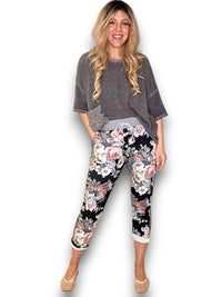 HELGA MAY_CORNELIA JOGGERS SCARLETT ROSE BLACK _ CORNELIA JOGGERS SCARLETT ROSE BLACK _ Ebony Boutique NZ