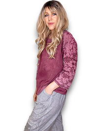 HELGA MAY_COTTON FRONT POCKET TOP PLUM _ COTTON FRONT POCKET TOP PLUM _ Ebony Boutique NZ