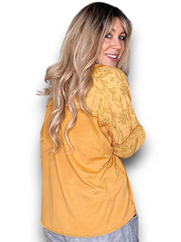 HELGA MAY_COTTON FRONT POCKET TOP TUMERIC _ COTTON FRONT POCKET TOP TUMERIC _ Ebony Boutique NZ