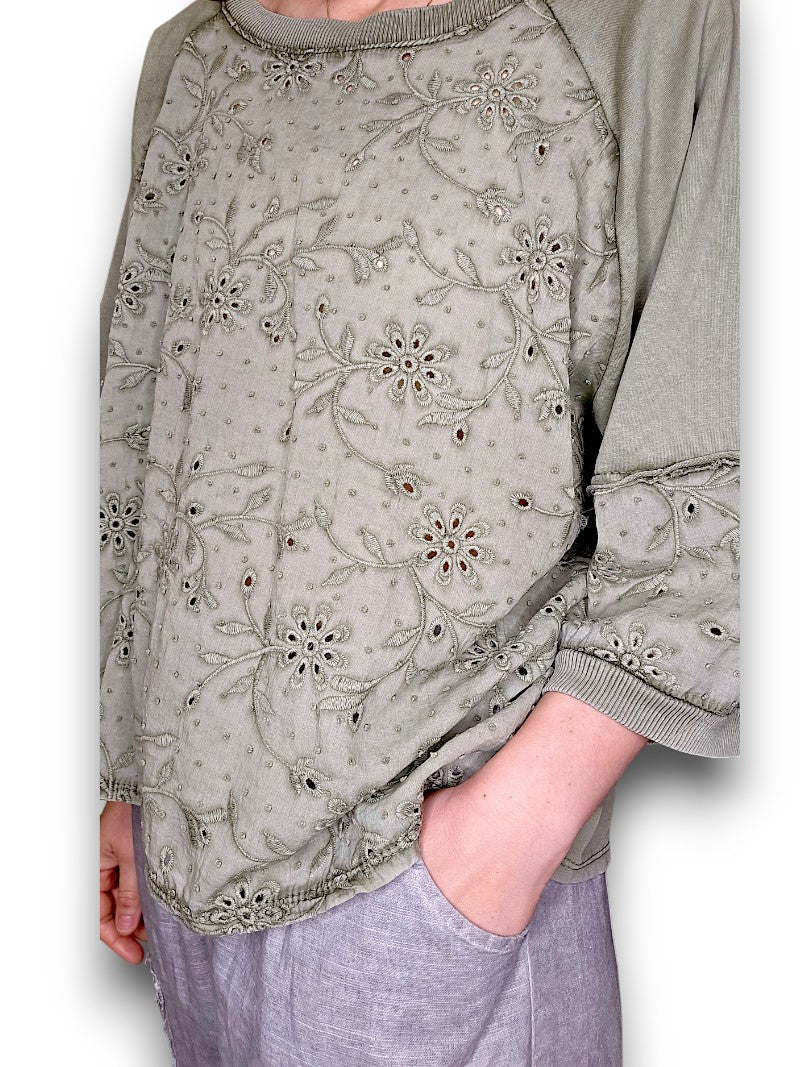 HELGA MAY_COTTON POET TOP FOREST _ COTTON POET TOP FOREST _ Ebony Boutique NZ
