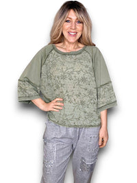HELGA MAY_COTTON POET TOP FOREST _ COTTON POET TOP FOREST _ Ebony Boutique NZ