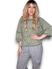 HELGA MAY_COTTON POET TOP FOREST _ COTTON POET TOP FOREST _ Ebony Boutique NZ