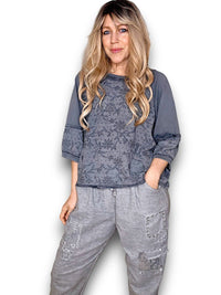 HELGA MAY_COTTON POET TOP GREY _ COTTON POET TOP GREY _ Ebony Boutique NZ