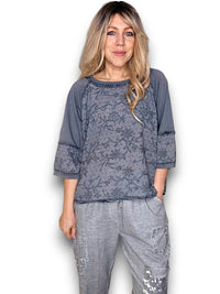 HELGA MAY_COTTON POET TOP GREY _ COTTON POET TOP GREY _ Ebony Boutique NZ