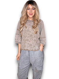 HELGA MAY_COTTON POET TOP MOCHA _ COTTON POET TOP MOCHA _ Ebony Boutique NZ