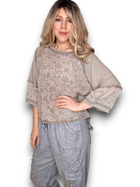 HELGA MAY_COTTON POET TOP MOCHA _ COTTON POET TOP MOCHA _ Ebony Boutique NZ