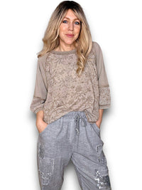 HELGA MAY_COTTON POET TOP MOCHA _ COTTON POET TOP MOCHA _ Ebony Boutique NZ