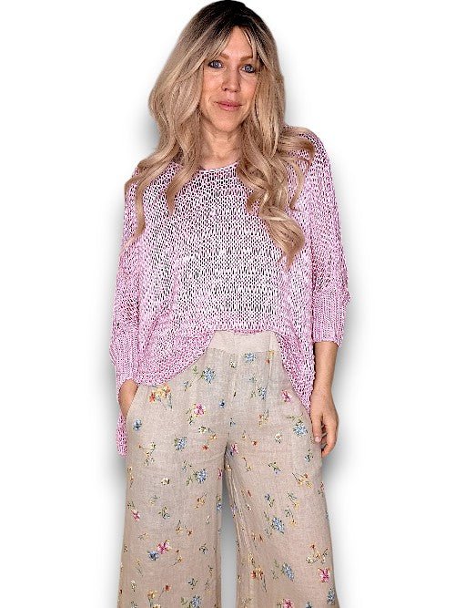HELGA MAY_CREW NECK BOXY KNIT BUBBLEGUM PINK _ CREW NECK BOXY KNIT BUBBLEGUM PINK _ Ebony Boutique NZ