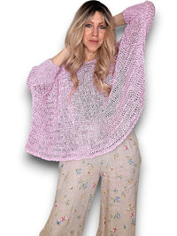 HELGA MAY_CREW NECK BOXY KNIT BUBBLEGUM PINK _ CREW NECK BOXY KNIT BUBBLEGUM PINK _ Ebony Boutique NZ