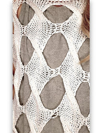 HELGA MAY_DIAMOND HOLLOW LONG SLEEVE KNIT WHITE _ DIAMOND HOLLOW LONG SLEEVE KNIT WHITE _ Ebony Boutique NZ