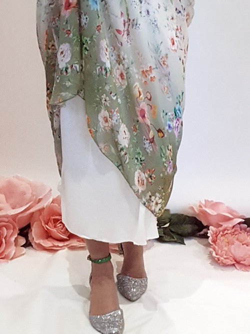 HELGA MAY_DIPDYE SINGOALLA MAXI MAUD JOSEFINA VANILLA/GREEN _ DIPDYE SINGOALLA MAXI MAUD JOSEFINA VANILLA/GREEN _ Ebony Boutique NZ