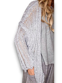 HELGA MAY_FRIENDS CARDI METALLIC SILVER _ FRIENDS CARDI METALLIC SILVER _ Ebony Boutique NZ