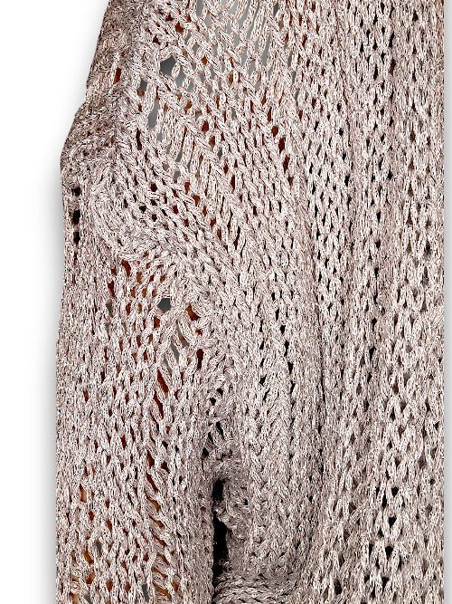 HELGA MAY_FRIENDS CARDI METALLIC SILVER _ FRIENDS CARDI METALLIC SILVER _ Ebony Boutique NZ
