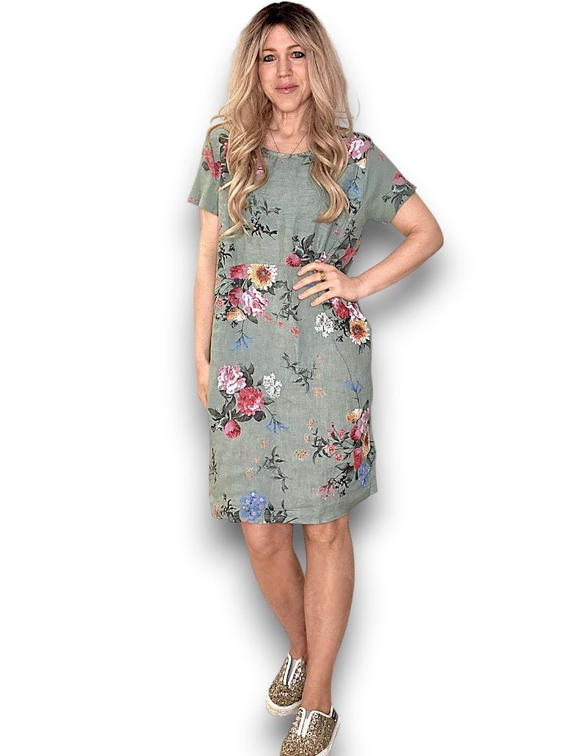 HELGA MAY_JUNGLE DRESS BOUQUET SAGE _ JUNGLE DRESS BOUQUET SAGE _ Ebony Boutique NZ