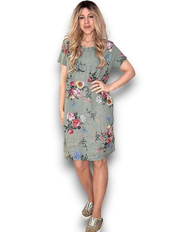HELGA MAY_JUNGLE DRESS BOUQUET SAGE _ JUNGLE DRESS BOUQUET SAGE _ Ebony Boutique NZ