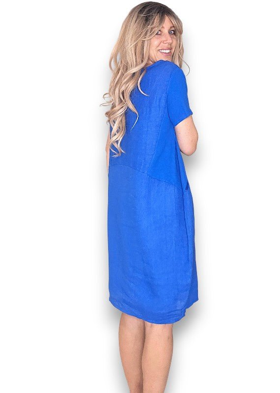 HELGA MAY_JUNGLE DRESS LINEN COBALT _ JUNGLE DRESS LINEN COBALT _ Ebony Boutique NZ
