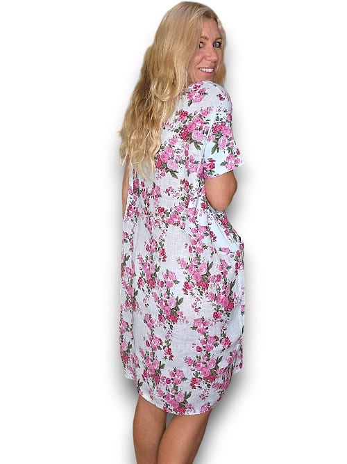 JUNGLE DRESS LINEN FAR AWAY ROSE PALE MINT_by_HELGA MAY_women's_in_New Zealand_ HELGA MAY_JUNGLE DRESS LINEN FAR AWAY ROSE PALE MINT _ JUNGLE DRESS LINEN FAR AWAY ROSE PALE MINT _ Ebony Boutique NZ _