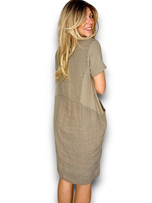 HELGA MAY_JUNGLE DRESS LINEN MOCHA _ JUNGLE DRESS LINEN MOCHA _ Ebony Boutique NZ