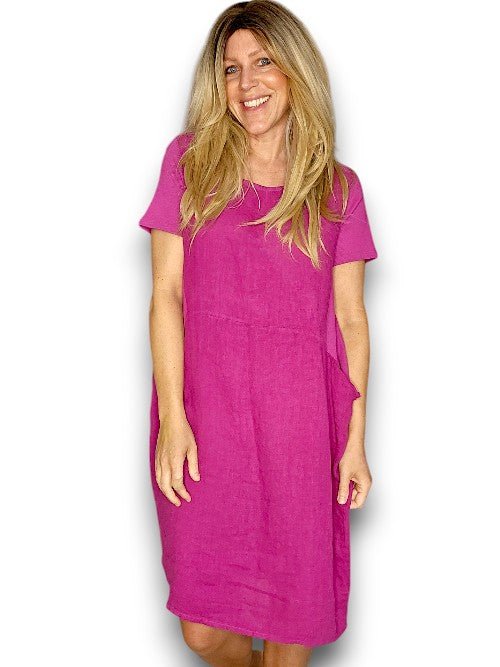 HELGA MAY_JUNGLE DRESS LINEN PLUM _ JUNGLE DRESS LINEN PLUM _ Ebony Boutique NZ