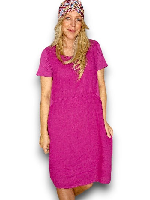 HELGA MAY_JUNGLE DRESS LINEN PLUM _ JUNGLE DRESS LINEN PLUM _ Ebony Boutique NZ