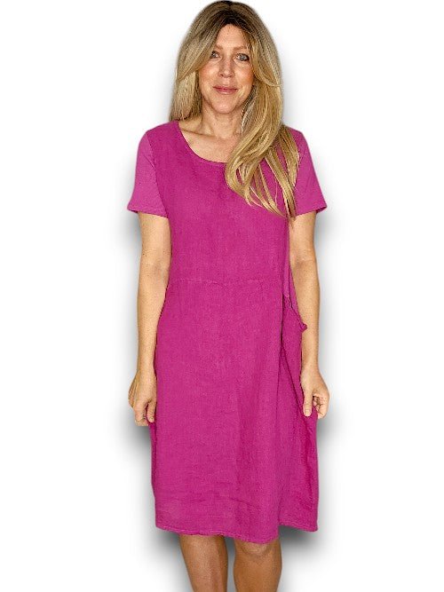 HELGA MAY_JUNGLE DRESS LINEN PLUM _ JUNGLE DRESS LINEN PLUM _ Ebony Boutique NZ