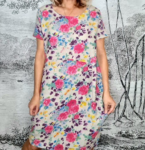 JUNGLE DRESS LINEN ROSE KISSED BEIGE_by_HELGA MAY_women's_in_New Zealand_ HELGA MAY_JUNGLE DRESS LINEN ROSE KISSED BEIGE _ JUNGLE DRESS LINEN ROSE KISSED BEIGE _ Ebony Boutique NZ _