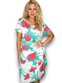 JUNGLE DRESS LINEN THISTLE IN RED WHITE_by_HELGA MAY_women's_in_New Zealand_ HELGA MAY_JUNGLE DRESS LINEN THISTLE IN RED WHITE _ JUNGLE DRESS LINEN THISTLE IN RED WHITE _ Ebony Boutique NZ _