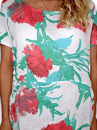 JUNGLE DRESS LINEN THISTLE IN RED WHITE_by_HELGA MAY_women's_in_New Zealand_ HELGA MAY_JUNGLE DRESS LINEN THISTLE IN RED WHITE _ JUNGLE DRESS LINEN THISTLE IN RED WHITE _ Ebony Boutique NZ _