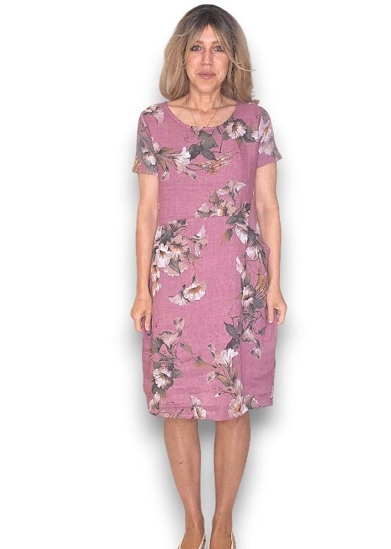 HELGA MAY_JUNGLE DRESS LINEN TRUMPET BERRY _ JUNGLE DRESS LINEN TRUMPET BERRY _ Ebony Boutique NZ