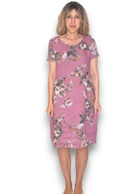 HELGA MAY_JUNGLE DRESS LINEN TRUMPET BERRY _ JUNGLE DRESS LINEN TRUMPET BERRY _ Ebony Boutique NZ