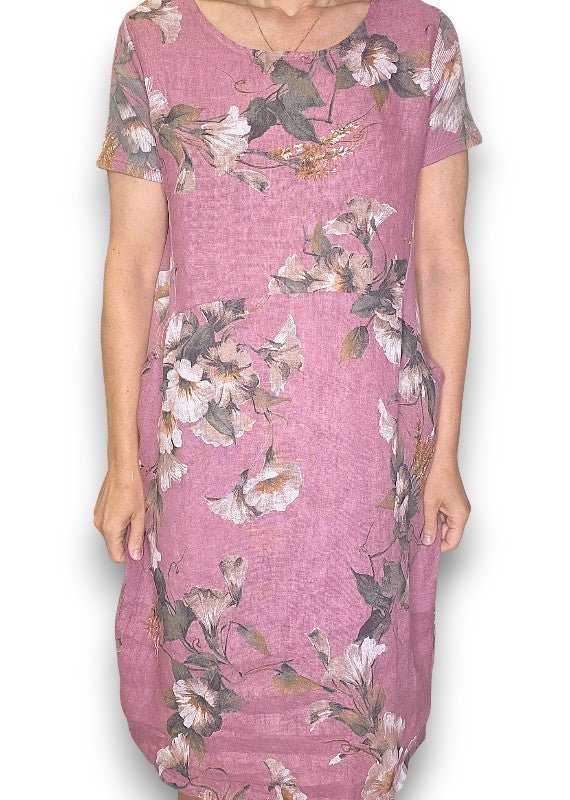 HELGA MAY_JUNGLE DRESS LINEN TRUMPET BERRY _ JUNGLE DRESS LINEN TRUMPET BERRY _ Ebony Boutique NZ