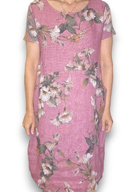 HELGA MAY_JUNGLE DRESS LINEN TRUMPET BERRY _ JUNGLE DRESS LINEN TRUMPET BERRY _ Ebony Boutique NZ