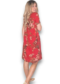 HELGA MAY_JUNGLE DRESS LINEN TRUMPET RED _ JUNGLE DRESS LINEN TRUMPET RED _ Ebony Boutique NZ