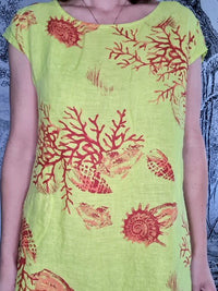 HELGA MAY_KENNEDY DRESS LINEN REEFBRIGHT LIME _ KENNEDY DRESS LINEN REEFBRIGHT LIME _ Ebony Boutique NZ