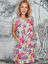KENNEDY DRESS LINEN ROSE KISSED BEIGE_by_HELGA MAY_women's_in_New Zealand_ HELGA MAY_KENNEDY DRESS LINEN ROSE KISSED BEIGE _ KENNEDY DRESS LINEN ROSE KISSED BEIGE _ Ebony Boutique NZ _