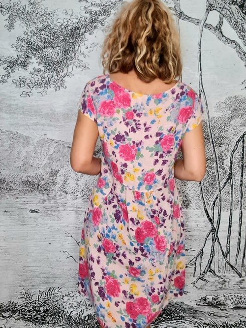 KENNEDY DRESS LINEN ROSE KISSED PINK_by_HELGA MAY_women's_in_New Zealand_ HELGA MAY_KENNEDY DRESS LINEN ROSE KISSED PINK _ KENNEDY DRESS LINEN ROSE KISSED PINK _ Ebony Boutique NZ _