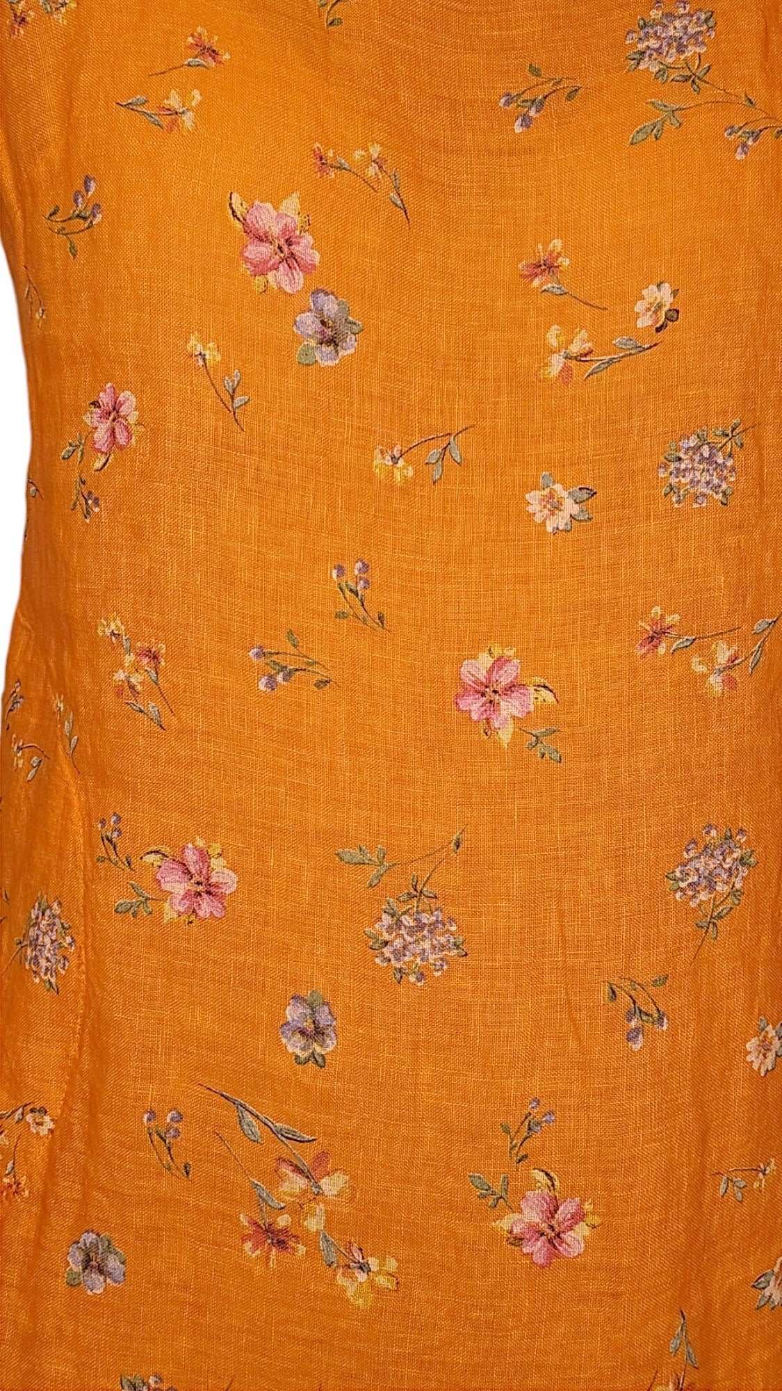 HELGA MAY_KENNEDY DRESS LINEN WINDY BLOOM BRIGHT ORANGE _ KENNEDY DRESS LINEN WINDY BLOOM BRIGHT ORANGE _ Ebony Boutique NZ