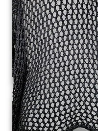 HELGA MAY_KNIT PONCHO HOLLOW BLACK _ KNIT PONCHO HOLLOW BLACK _ Ebony Boutique NZ