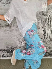 LACE LEG PANT LINEN HIGH TEA AQUA BLUE_by_HELGA MAY_women's_in_New Zealand_ HELGA MAY_LACE LEG PANT LINEN HIGH TEA AQUA BLUE _ LACE LEG PANT LINEN HIGH TEA AQUA BLUE _ Ebony Boutique NZ _