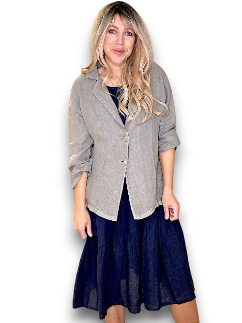 LINEN BLAZER JACKET MOCHA_by_HELGA MAY_women's_in_New Zealand_ HELGA MAY_LINEN BLAZER JACKET MOCHA _ LINEN BLAZER JACKET MOCHA _ Ebony Boutique NZ _