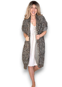 HELGA MAY_LINEN COVER UP LEOPARD MOCHA _ LINEN COVER UP LEOPARD MOCHA _ Ebony Boutique NZ