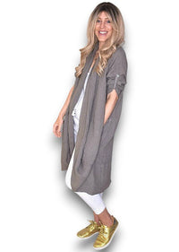 HELGA MAY_LINEN COVER UP MOCHA _ LINEN COVER UP MOCHA _ Ebony Boutique NZ