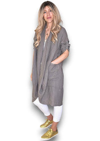HELGA MAY_LINEN COVER UP MOCHA _ LINEN COVER UP MOCHA _ Ebony Boutique NZ