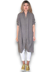 HELGA MAY_LINEN COVER UP MOCHA _ LINEN COVER UP MOCHA _ Ebony Boutique NZ