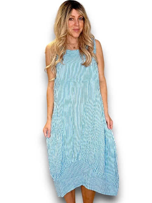 HELGA MAY_MAXI TANK DRESS LINEN STRIPE LIGHT BLUE _ MAXI TANK DRESS LINEN STRIPE LIGHT BLUE _ Ebony Boutique NZ