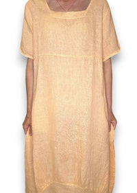 HELGA MAY_MID SLEEVE MAXI DRESS BRIGHT PEACH _ MID SLEEVE MAXI DRESS BRIGHT PEACH _ Ebony Boutique NZ