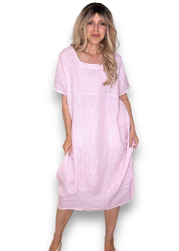 HELGA MAY_MID SLEEVE MAXI DRESS BUBBLEGUM _ MID SLEEVE MAXI DRESS BUBBLEGUM _ Ebony Boutique NZ